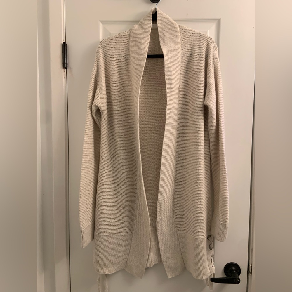 GAP Cream Open-Front Cardigan